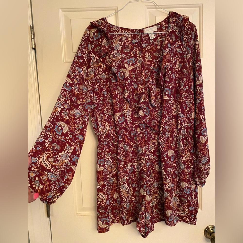 Forever 21+ floral short romper 2x